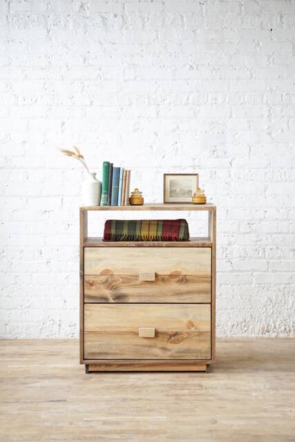 The Winchester Over-Under - Rustic Modern End Table Drawers Boho Farmhouse Nightstand Made in Usa - image 1