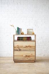 The Winchester Over-Under - Rustic Modern End Table Drawers Boho Farmhouse Nightstand Made in Usa - thumbnail 1