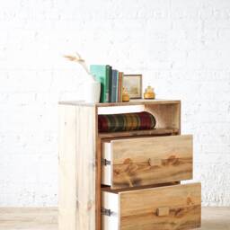 The Winchester Over-Under - Rustic Modern End Table Drawers Boho Farmhouse Nightstand Made in Usa - thumbnail 2