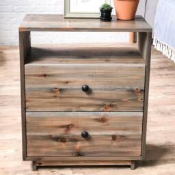 The Winchester Over-Under - Rustic Modern End Table Drawers Boho Farmhouse Nightstand Made in Usa - thumbnail 4