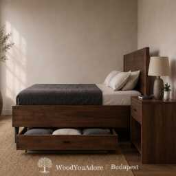 "Solid Walnut Wood Bed Frame ""Budapest" - thumbnail 2
