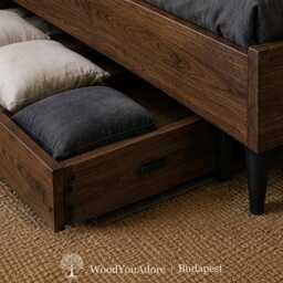 "Solid Walnut Wood Bed Frame ""Budapest" - thumbnail 3