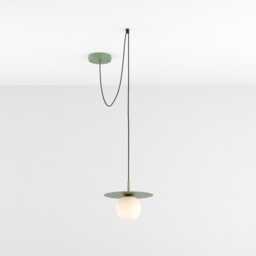 Zoe Ceiling Pendant Hanging Light Olive Green Kitchen Island Fixture Disc Lamp Shade - thumbnail 3