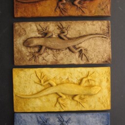 Lizard Wall Sculpture Colorful Art Tile - thumbnail 4