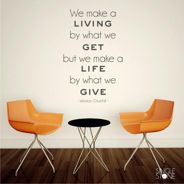 Make A Life Winston Churchill Wall Decal Quote - Vinyl Sticker Art Custom Home Decor - image 1