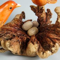 Red Couple Canary Statue, Bird Nest Sculpture, Egg, Love, Miniature, Romantic, Hand-Painted Figurine, Wedding Gift, Gift For Girlfriend - thumbnail 4