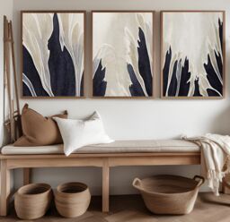 Neutral Abstract Art Prints, Modern Art, Brush, Beige Prints, Wall , Set Of 3 A5, A4, A3 A3+ A2 A1 Sizes, Fast Delivery - thumbnail 1