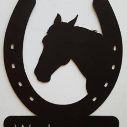 Horse Welcome Sign. Horseshoe Metal Wall Art. Western Ranch Decor. Home Rustic - thumbnail 2