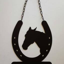Horse Welcome Sign. Horseshoe Metal Wall Art. Western Ranch Decor. Home Rustic - thumbnail 3