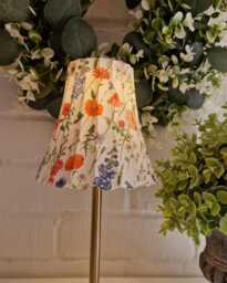 Cordless Touch Lamp. Beautiful Pink & Blue Floral Usb Rechargeable Table Lamp.hand Decorated - thumbnail 1