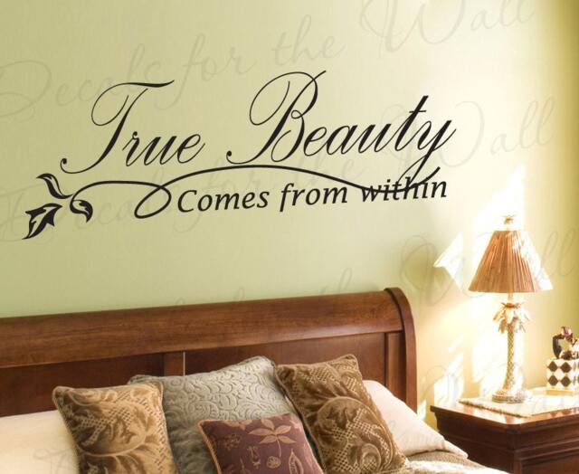 True Beauty Comes From Within Inspirational Motivational Kid Quote Lettering Decor Saying Sticker Art Vinyl Large Wall Decal Decoration In83 - image 1