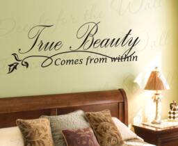 True Beauty Comes From Within Inspirational Motivational Kid Quote Lettering Decor Saying Sticker Art Vinyl Large Wall Decal Decoration In83 - thumbnail 1