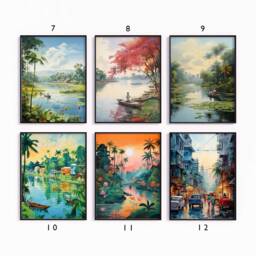 Bangladesh Poster Sets, Travel Prints, Asian Art, Floral Print, Folk Art Poster, Gallery Wall, Gift, A1/A2/A3/A4 - thumbnail 2