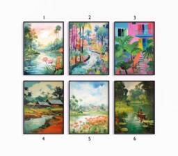 Bangladesh Poster Sets, Travel Prints, Asian Art, Floral Print, Folk Art Poster, Gallery Wall, Gift, A1/A2/A3/A4 - thumbnail 1
