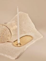 Candle Holder Oval Brass