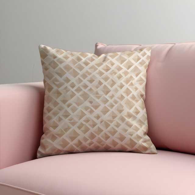 Beige Geometric Cushion Cover, Neutral Pillow Case, Minimal Throw Modern Scandinavian Home Decor - image 1