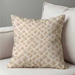 Beige Geometric Cushion Cover, Neutral Pillow Case, Minimal Throw Modern Scandinavian Home Decor - thumbnail 2