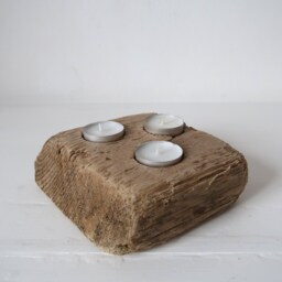 Simple Driftwood Tea Light Holder - Rustic Candle Made Of Lighting For Country House Decoration - thumbnail 4