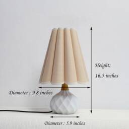 Handmade Khaki Fabric Lamp Ceramic Base For Home Decor-56# - thumbnail 2