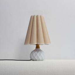 Handmade Khaki Fabric Lamp Ceramic Base For Home Decor-56# - thumbnail 3