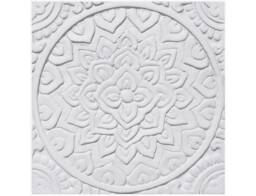 Handmade Ceramic Tile Mandala Wall Hanging Nepal Design, White(20cm/7.9 - thumbnail 1