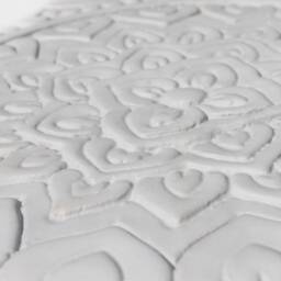 Handmade Ceramic Tile Mandala Wall Hanging Nepal Design, White(20cm/7.9 - thumbnail 2