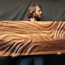 Large Size Wood Sculpture, Us Delivery Duty Paid, Wall Art, Modern Organic Relief Waves 3, Statement Art - thumbnail 2