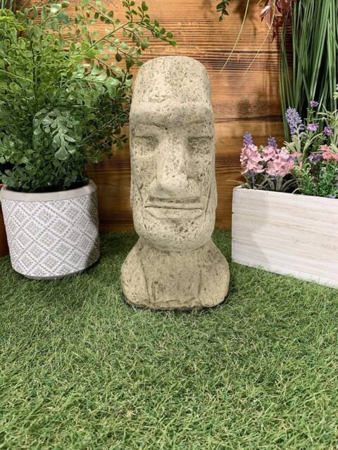 stone Garden Easter Island Head/ Moai/ Tiki Concrete Ornament - image 1