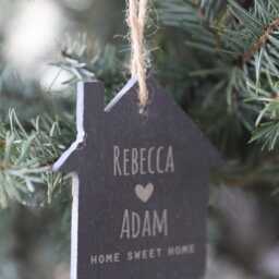 Personalised New Home Christmas Ornament - Couples Gift Slate Tree Decoration - thumbnail 3