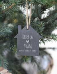 Personalised New Home Christmas Ornament - Couples Gift Slate Tree Decoration