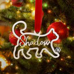 Personalised Christmas Cat Bauble Laser Cut Poplar Wood Tree Decoration - thumbnail 1