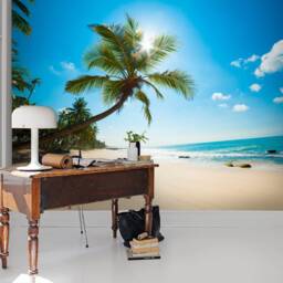 3D Beach Wallpaper, Tropical Sea Wall Mural, Peel & Stick - thumbnail 3
