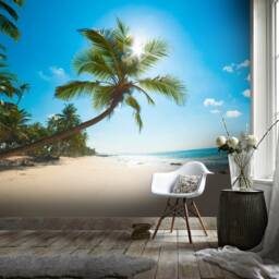 3D Beach Wallpaper, Tropical Sea Wall Mural, Peel & Stick - thumbnail 2