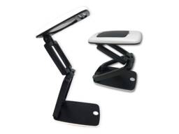 Crafters Dream Compact Desk Lamp - Foldable Black & White Led Battery Operated With X3 Magnifying Lens