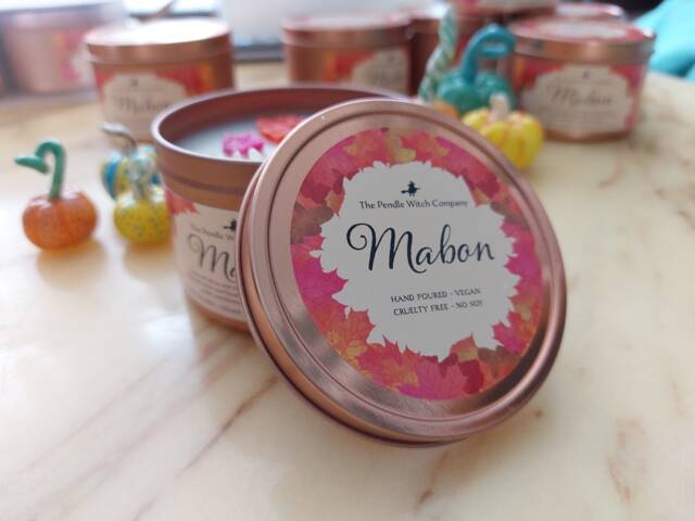 Mabon Crystal Infused Harvest Pagan Candle - image 1