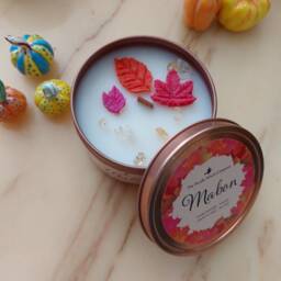 Mabon Crystal Infused Harvest Pagan Candle - thumbnail 3