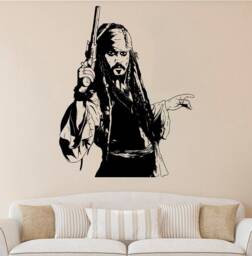 Jack Sparrow Wall Decal Vinyl Sticker Pirate Decals Decor Poster Sign Stencil Mural 3Rtg - thumbnail 1
