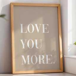 Love You More Art Print Natural Beige Family Home Decor - thumbnail 2