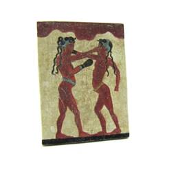 Boxer Fresco Painting From Santorini Thira , Museum Copy For Gift Her Exact National Museum - thumbnail 4