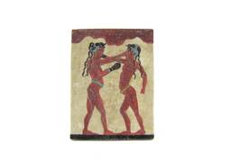 Boxer Fresco Painting From Santorini Thira , Museum Copy For Gift Her Exact National Museum - thumbnail 1