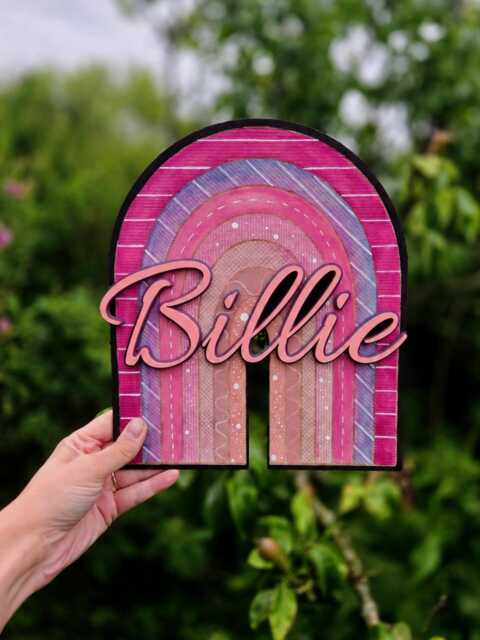 Personalised Hand Painted Rainbow Name Sign - Wooden Nursery Door Plaque Custom Children's Bedroom Decor Boho Wall - image 1
