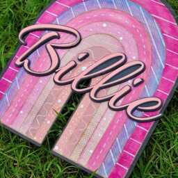 Personalised Hand Painted Rainbow Name Sign - Wooden Nursery Door Plaque Custom Children's Bedroom Decor Boho Wall - thumbnail 2