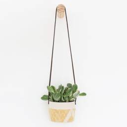 Small Natural Canvas Hanging Planter - Ikat