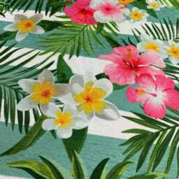 Tropical Cushion Cover With Floral, Leafy & Pineapple Design - Double Sided Printing Throw Pillow On The Chenille Different Sizes - thumbnail 2