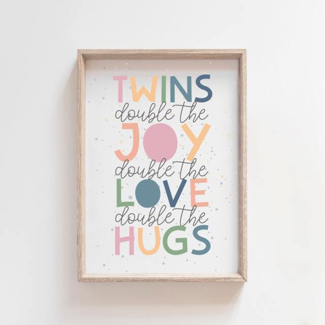 Twins Bedroom Prints, Wall Art, Twin Quotes, Nursery Brothers Sister Girls Bedroom, Boys Siblings - image 1