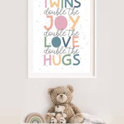 Twins Bedroom Prints, Wall Art, Twin Quotes, Nursery Brothers Sister Girls Bedroom, Boys Siblings - thumbnail 2