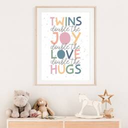 Twins Bedroom Prints, Wall Art, Twin Quotes, Nursery Brothers Sister Girls Bedroom, Boys Siblings - thumbnail 3