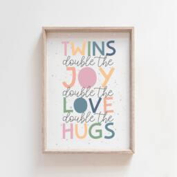 Twins Bedroom Prints, Wall Art, Twin Quotes, Nursery Brothers Sister Girls Bedroom, Boys Siblings - thumbnail 1