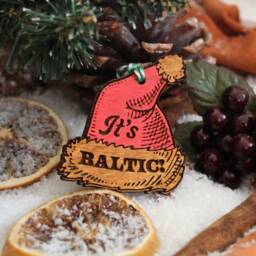 It's Baltic Wooden Christmas Ornament Santa Hat Bauble Its Gift Winter Cute Rustic Precious Norn Ireland Slang Present Laser Wood Burned - thumbnail 2