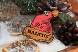 It's Baltic Wooden Christmas Ornament Santa Hat Bauble Its Gift Winter Cute Rustic Precious Norn Ireland Slang Present Laser Wood Burned